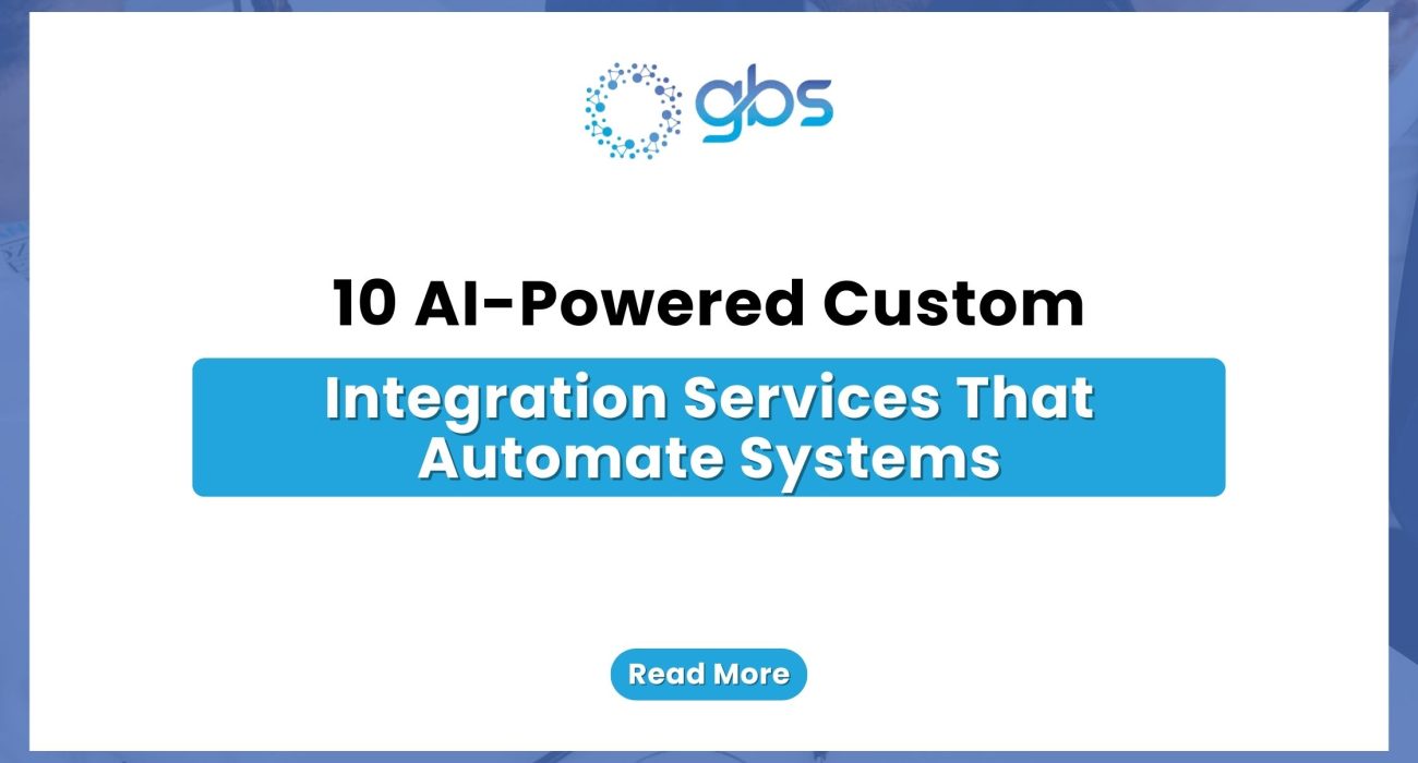 10 AI-Powered Custom Integration Services That Automate Systems — text-based blog image.