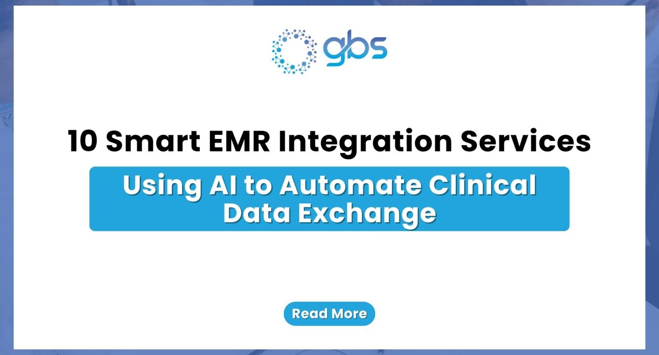 10 Smart EMR Integration Services Using AI to Automate Clinical Data Exchange — text-based blog image.