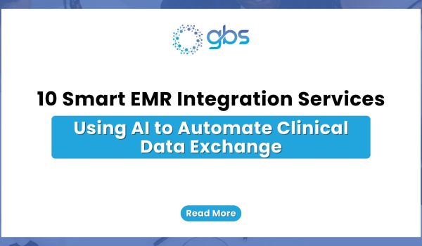 10 Smart EMR Integration Services Using AI to Automate Clinical Data Exchange — text-based blog image.