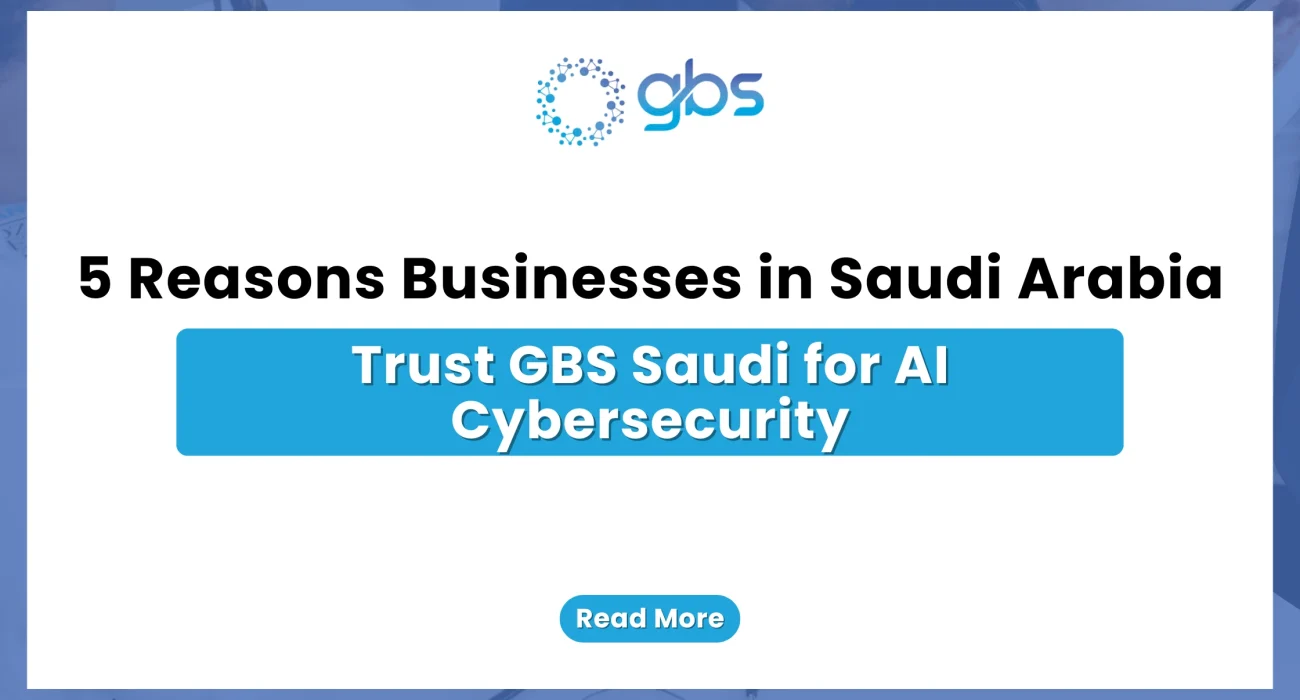 A cybersecurity promotional banner from GBS Saudi titled 
